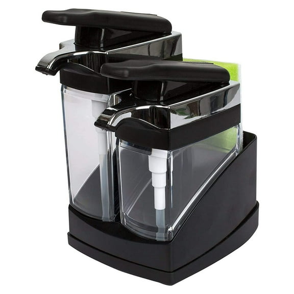 Casabella Hand Pump Sink Sider Duo with Sponge Holder and Chrome Plating