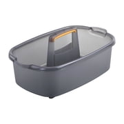 Casabella Cleaning Storage Caddy with Handle for 4-Gallon Rectangular Bucket, Graphite/Orange