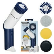 Casa Bella Power Spin Handheld Scrubber with Multiple Pads and Brush