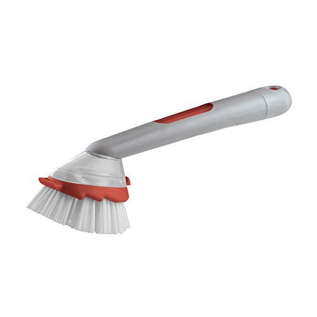 Casabella Smart Scrub Soap Dispensing Dish Brush Grey/Sienna