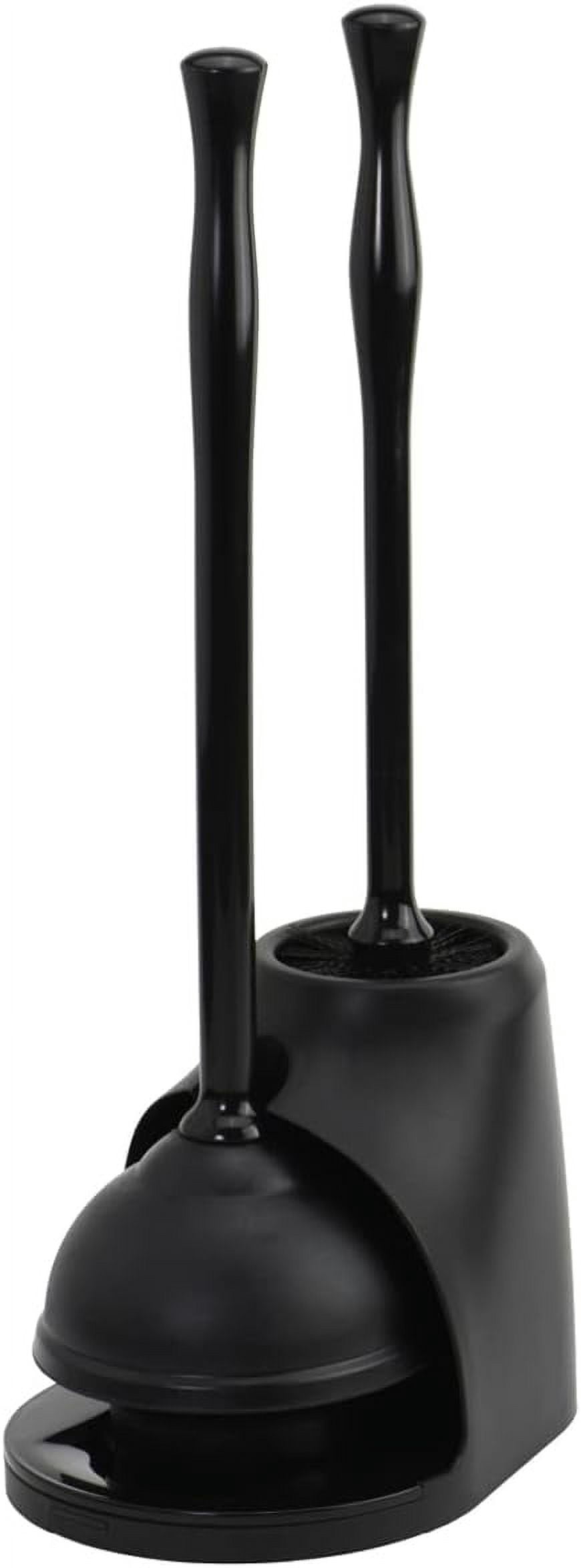 Casabella Toilet Plunger and Bowl Brush Combo with Ergonomic Handles and Storage