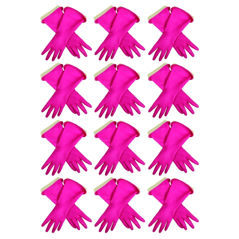 Casabella Waterblock Gloves Rubber Latex Cotton Flock Lining Turnback