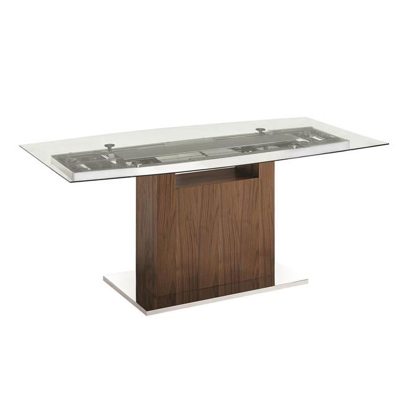 Casabianca 30 x 71 x 39.5 in. Olivia Non-Extendable Rectangular Frame Dining Table, Clear Glass ...