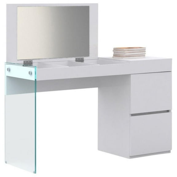 Casabianca Furniture Modern Il Vetro Engineered Wood Vanity in White