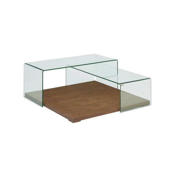 Casabianca Furniture Modern Kinetic Glass Cocktail Table in Brown