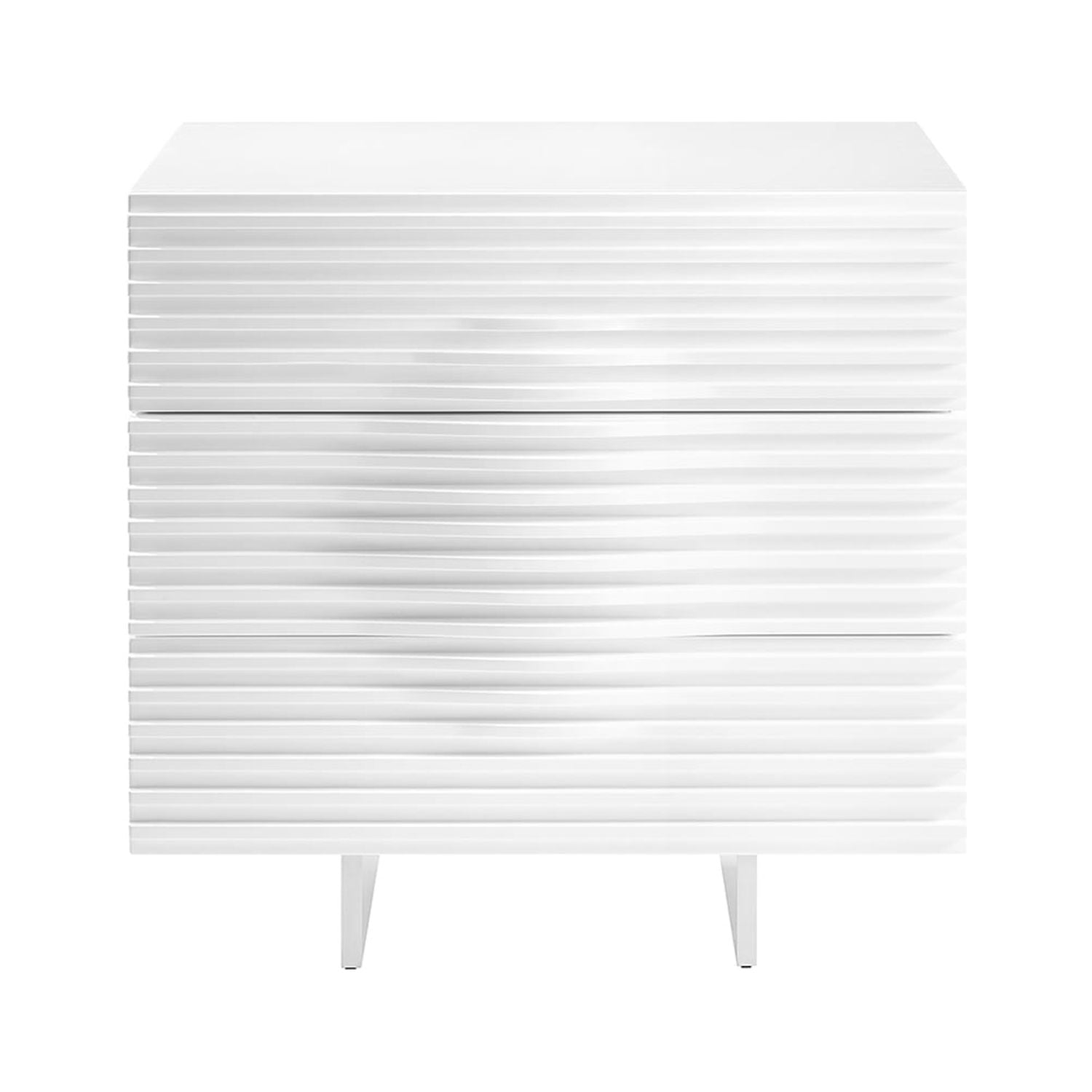 Modern Moon 31.5" White and Brushed Stainless Steel Dresser