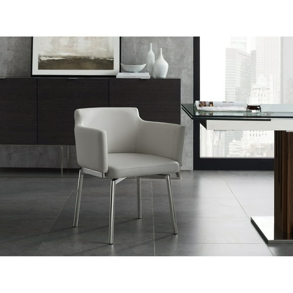 Casabianca Furniture Modern Suzzie Faux Dining Chair in Gray
