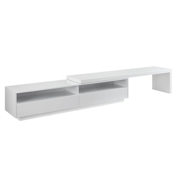 Casabianca Celine Engineered Wood Extendable Entertainment Center in White Matte