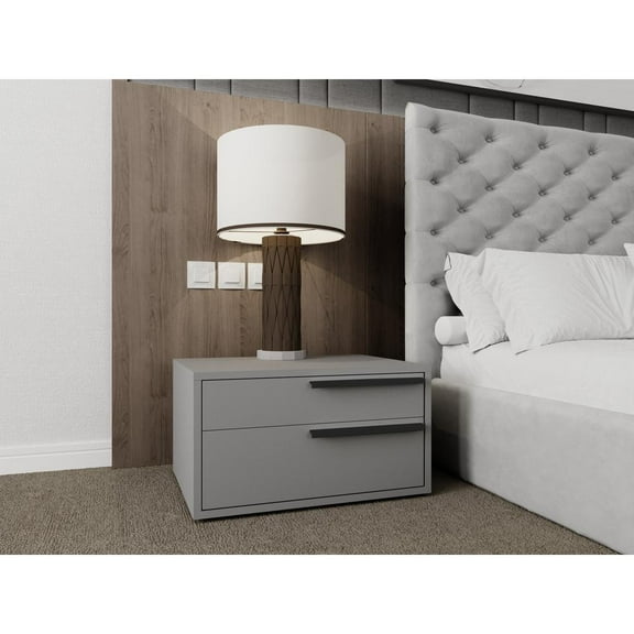 Casabianca Home Carter Right nightstand in gray matte.