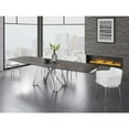 thumbnail image 1 of Casabianca Home Dcota manual dining table with brushed stainless steel base and brown marbled porcelain top., 1 of 3