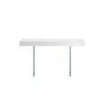 thumbnail image 1 of Casabianca Home IL VETRO console table in walnut veneer with clear glass.-Color:High Gloss White Lacquer, 1 of 5