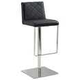 thumbnail image 1 of Casabianca Home LOFT bar stool in white pu-leather with stainless steel base.-Color:Black Leatherette, 1 of 3