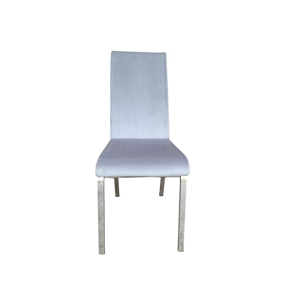 Casabianca Home Loto Set Of 2 Dining Chair In Light Gray Velvet Fabric