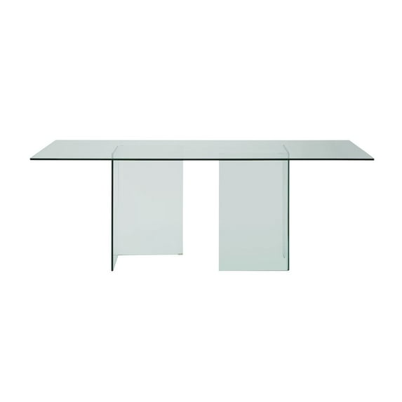 Casabianca Home Miami Dining Table With Clear Base And Clear Top
