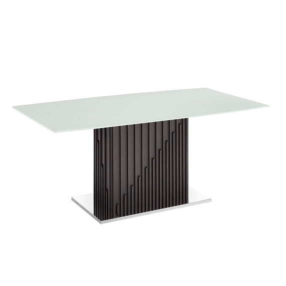 Casabianca Home Moon dining table with gray oak base and rectangular white top.