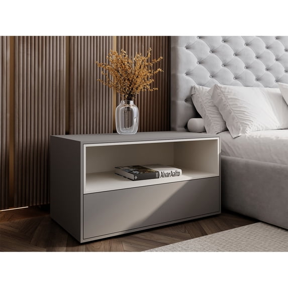 Casabianca Home Santino nightstand in dark gray matte.