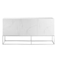 thumbnail image 1 of Casabianca Home Vizzione Buffet In White Marbled Porcelain With Storage, 1 of 3