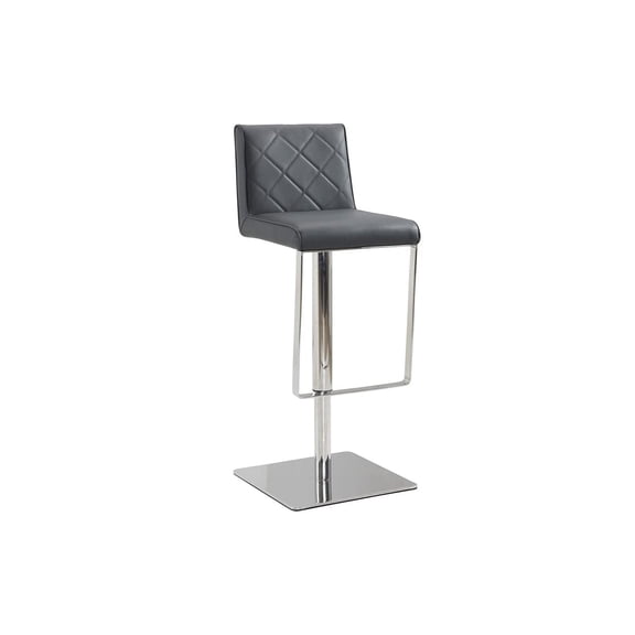Casabianca Modern Loft Stainless Steel Adjustable Bar Stool in Gray
