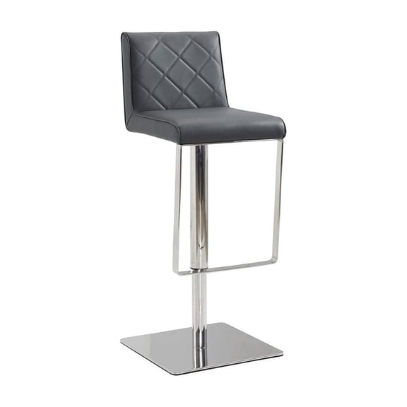 Casabianca Modern Loft Stainless Steel Adjustable Bar Stool in Gray