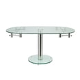 thumbnail image 1 of Casabianca Modern Thao Stainless Steel Extendable Dining Table in Clear, 1 of 6