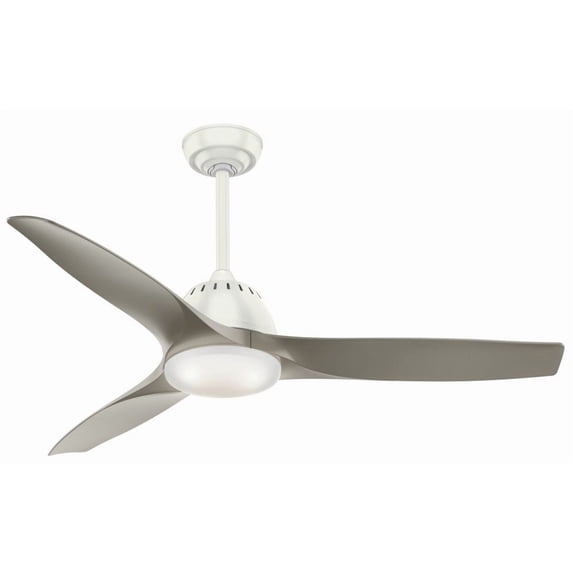 59151-Casablanca Fans-Wisp - 3 Blade 52 Inch Ceiling Fan with Handheld Control in Modern Casual Style and includes 3 Motor Speed settings-Fresh White