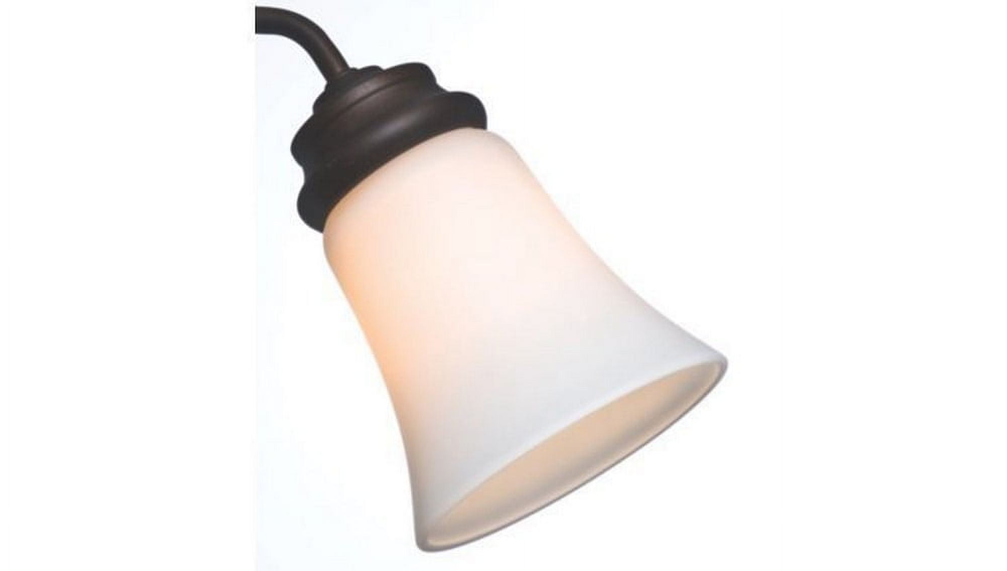 Cased White Glass Bell Shaped Ceiling Fan Shade Set