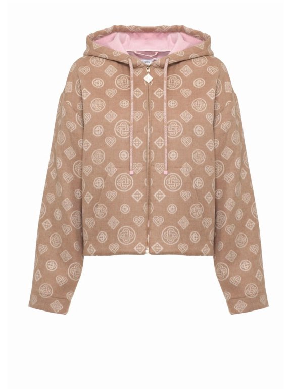 Brown Monogram Zip Hoodie (Women's)