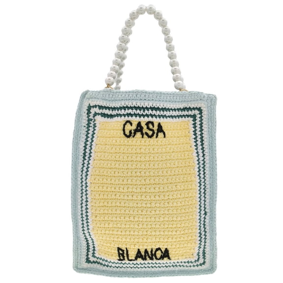 Casablanca Crochet Tote Bag With Embroidered Logo