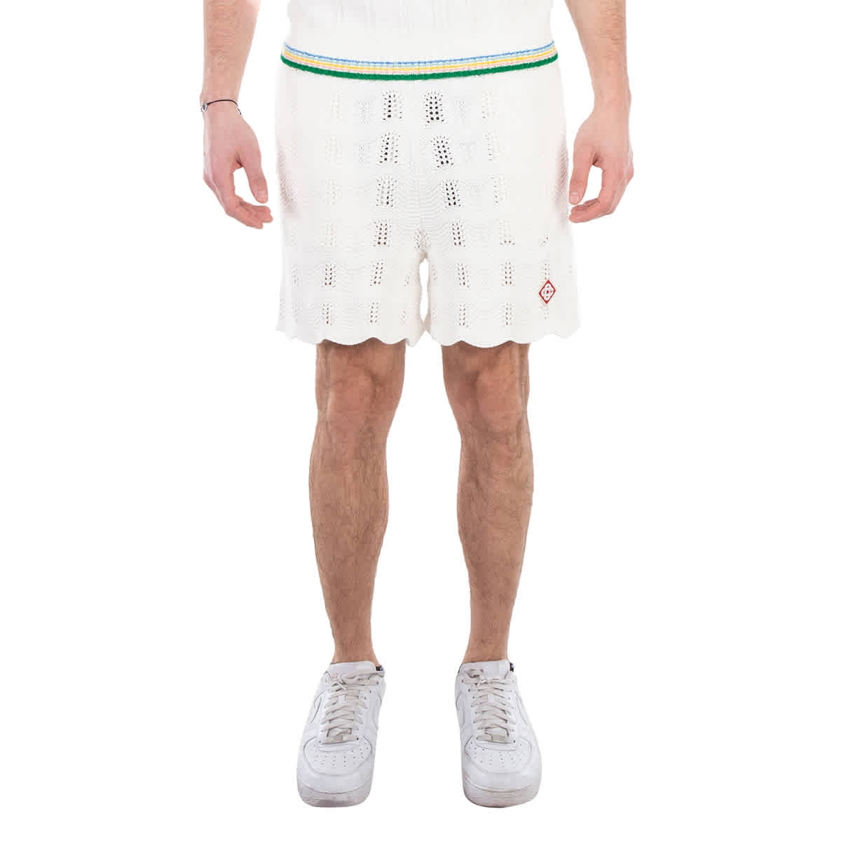 Casablanca Crochet Tennis Shorts White & Blue Multi END. (ES