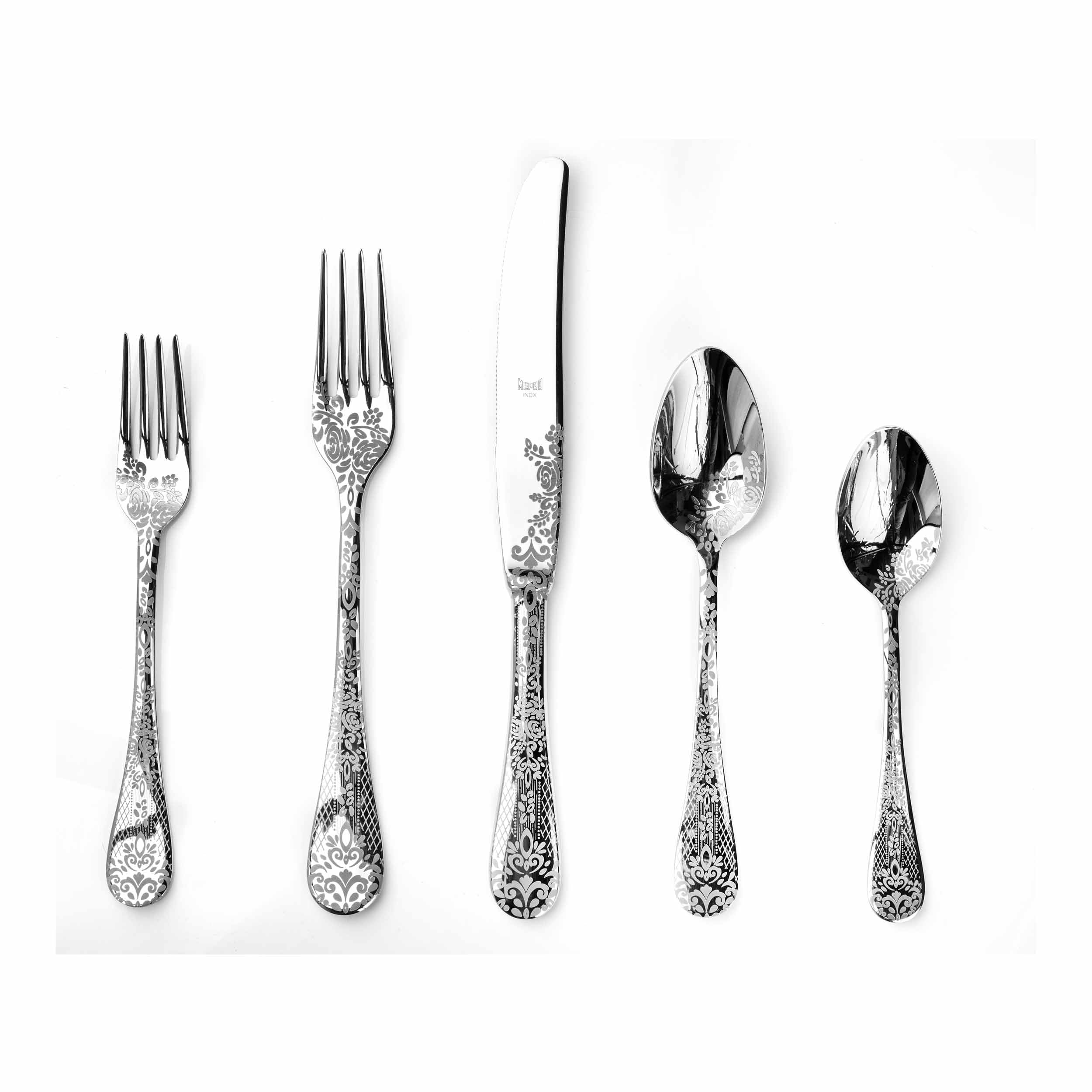 Casablanca Floral & Damask 5-Piece Stainless Steel Cutlery Set