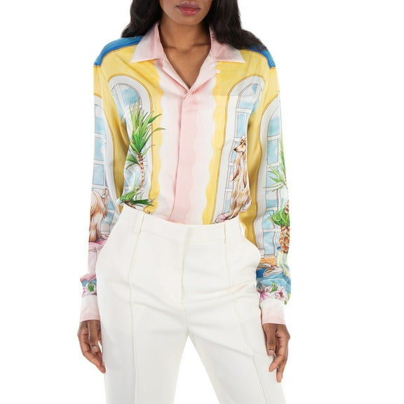 Casablanca Ladies Apartement Dans Les Airs Printed Shirt, Size X-Small