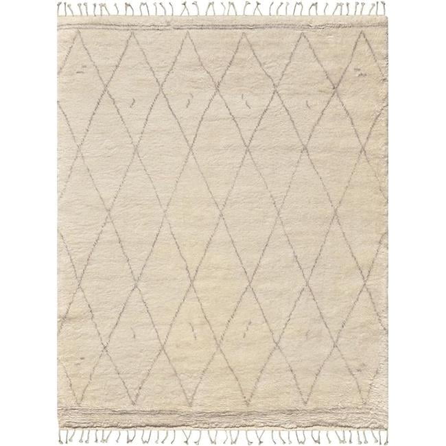 Casablanca Ivory Trellis Hand-Knotted Wool & Silk 6' x 9' Area Rug