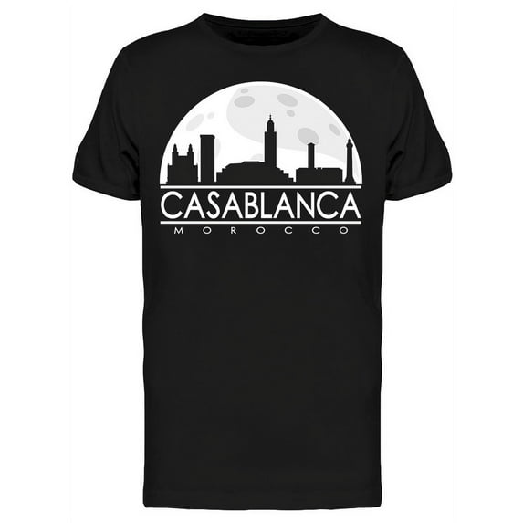 Casablanca Morocco Full Moon T-Shirt Men -Image by Shutterstock, Male Large