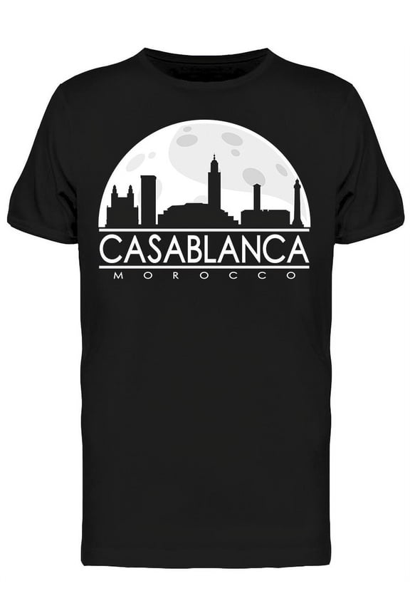 Casablanca Morocco Full Moon T-Shirt Men -Image by Shutterstock, Male Large