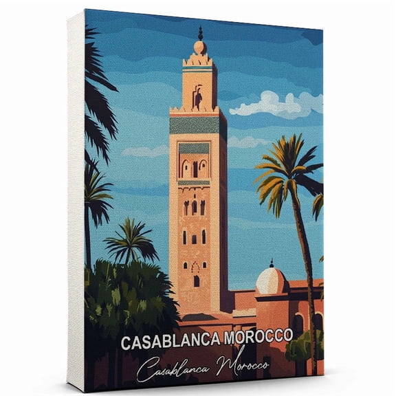 Casablanca Morocco Travel Canvas Wall Art  Casablanca Morocco Canvas  A Scenic Artwork That Evokes Calmness, Wanderlust, and Connection with the World