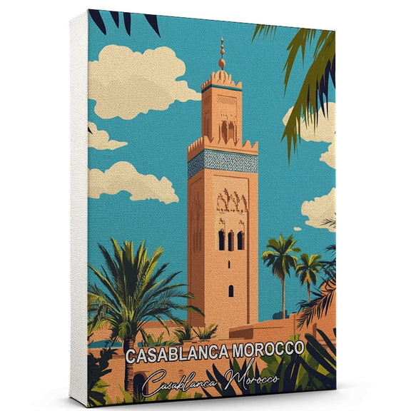 Casablanca Morocco Travel Global Destination Canvas Casablanca Morocco Canvas Celebrate Your Favorite Destination A Sophisticated Touch to Any Room