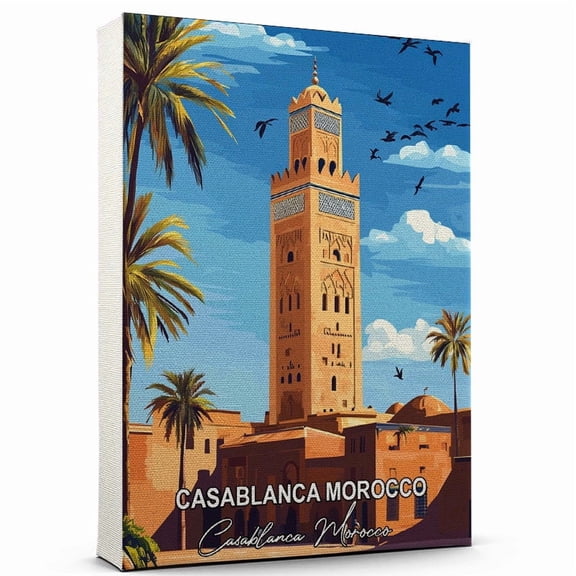Casablanca Morocco Travel Global Destination Canvas Casablanca Morocco Canvas Celebrate Your Favorite Destination A Sophisticated Touch to Any Room