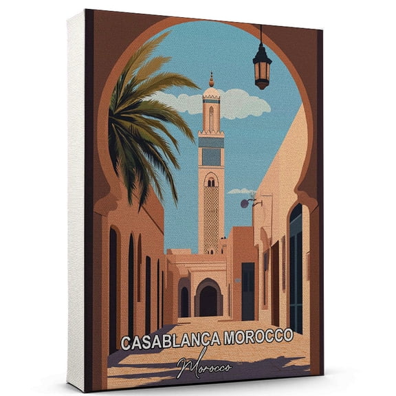 Casablanca Morocco Travel Global Destination Canvas Morocco Canvas Celebrate Your Favorite Destination A Sophisticated Touch to Any Room