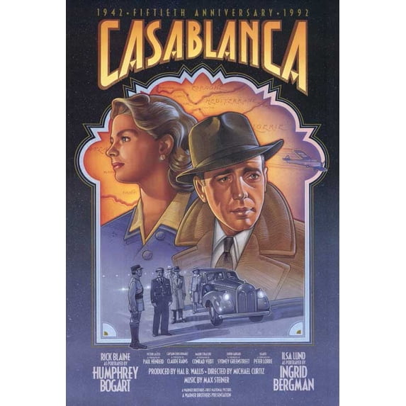 Casablanca Movie POSTER 27" x 40" Style F