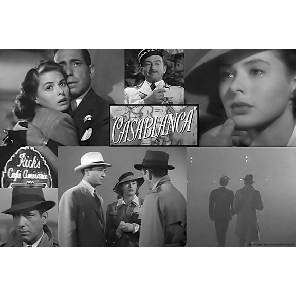 Casablanca Poster Collage Old Movie Art Poster Print 36x24