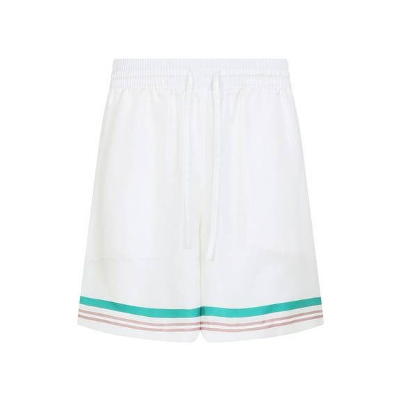 Casablanca White Silk Bermuda Shorts (Men's)