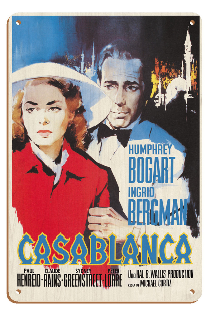 Casablanca - Starring Humphrey Bogart and Ingrid Bergman - Vintage Film ...