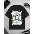 thumbnail image 1 of Casablanca Tennis Club Men's Cotton T-Shirt Vintage Graphic Printed 100% Cotton Tee 220g Crew Neck, 1 of 10