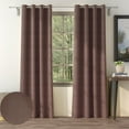 thumbnail image 1 of Casableu Herringbone Polyester Eyelets (Steel) Blackout Curtains with Tie Back, Bedroom Living Room (2, Stone, 9 Feet), 1 of 6
