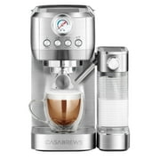 Casabrews 20 Bar Espresso Machine, Professional Espresso Maker with  Milk Tank, Stainless Steel, Silver