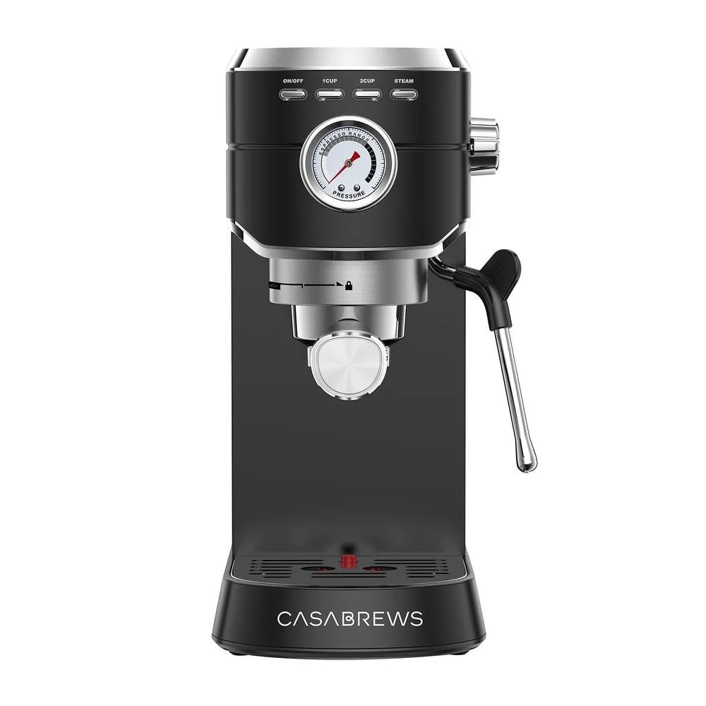 Casabrews Compact Espresso Coffee Machine with Milk Frother Wand, Black &  Silver, 1 Piece - Kroger