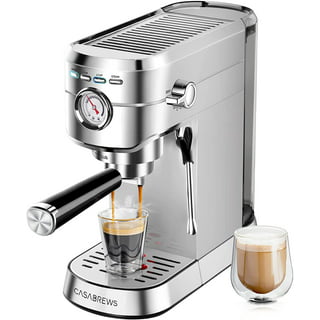 Fricoffee Espresso Machine with Grinder Espresso Maker Stainless Steel with Milk Frother Cappuccino Machine Semi Automatic Espresso Machine