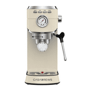 Casabrews 20 Bar Espresso Machine with Milk Frother and 34 oz Water Tank, Stainless Steel, New, Beige