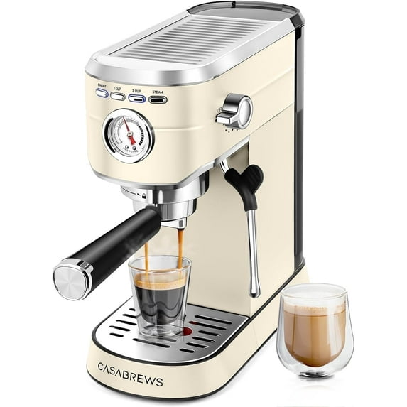 CASABREWS CM5418 20-Bar Espresso Machine and Coffee Maker, Yellow
