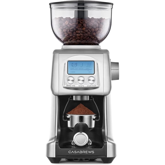 CASABREWS Tornado Conical Burr Coffee Grinder,  Electric Coffee Bean Grinder with Smart Display and 77 Precise Grind Settings,1-16Cup,14 oz Bean Hopper Burr Mill for Espresso to French Press,